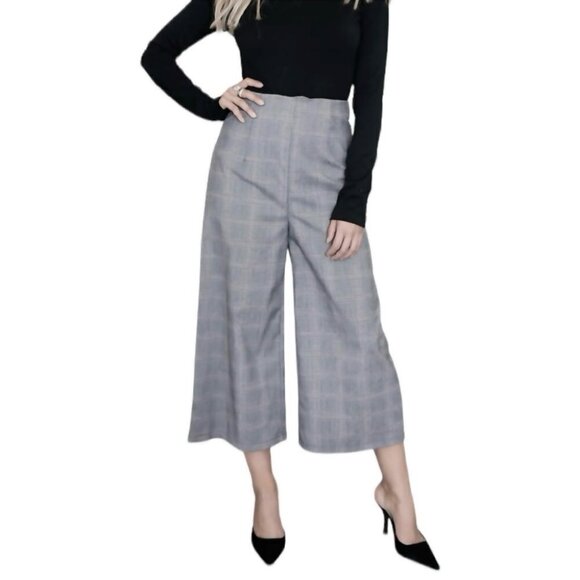 Primark Pants - * Primark Plaid Wide Leg High Waist Jersey Culottes Size US 6